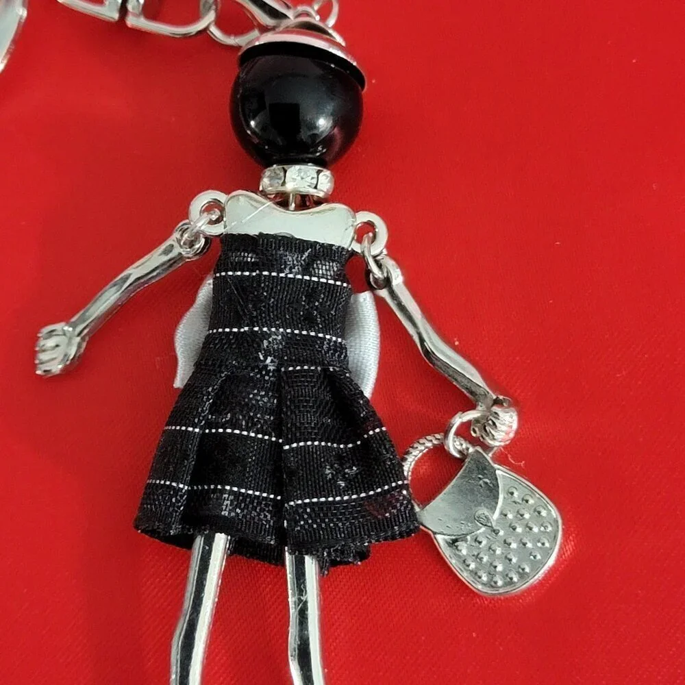Fashion Jewelry Moveable Lady Keychain Bag charm